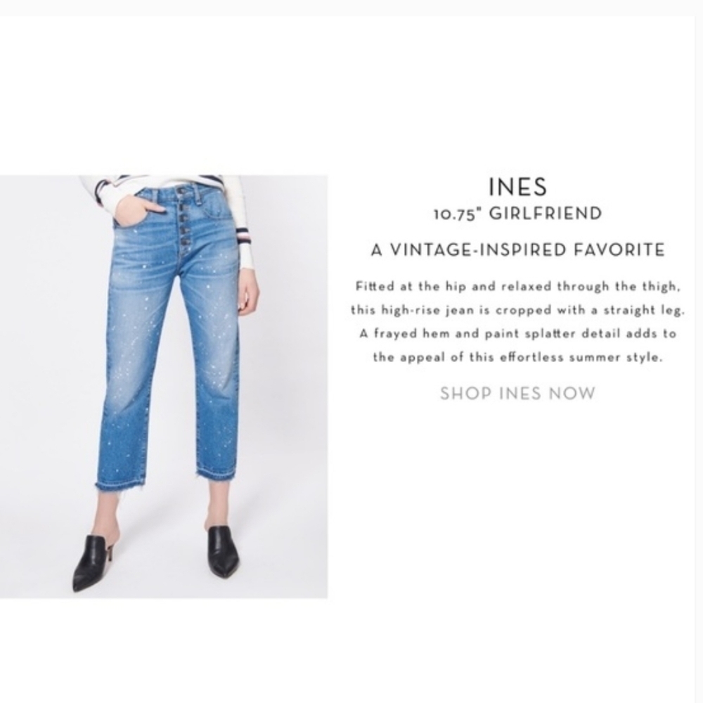 NWT Veronica Beard Ines Girlfriend Paint Splatter crop Sz 26 - Picture 3 of 10